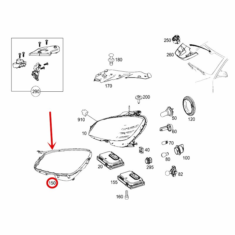 2048261091/0991 Auto koplamp seal Klasse C W204 C180 200 260 280 300mer ced es-worden nz2011 Afdichting ring Seal koplamp strip