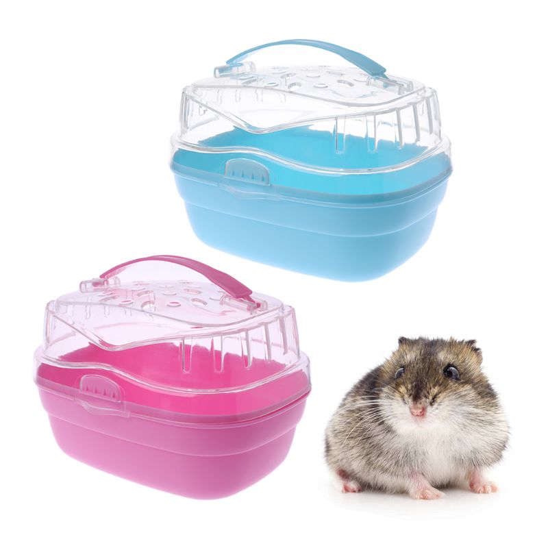 Portátil jaula para Hamster, Transportín de exterior para mascotas ANIMAL PEQUEÑO Guinea cerdo ir caja