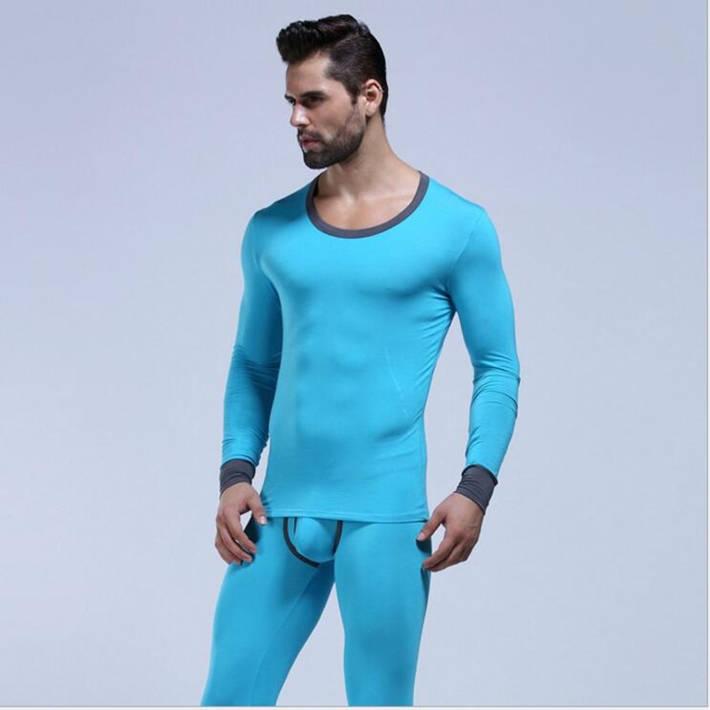 Nowy zestaw kalesonów męskich WJ lycra bawełna męski legging jesienno-zimowa bielizna termiczna zestaw kalesonów 5 kolorów M L XL