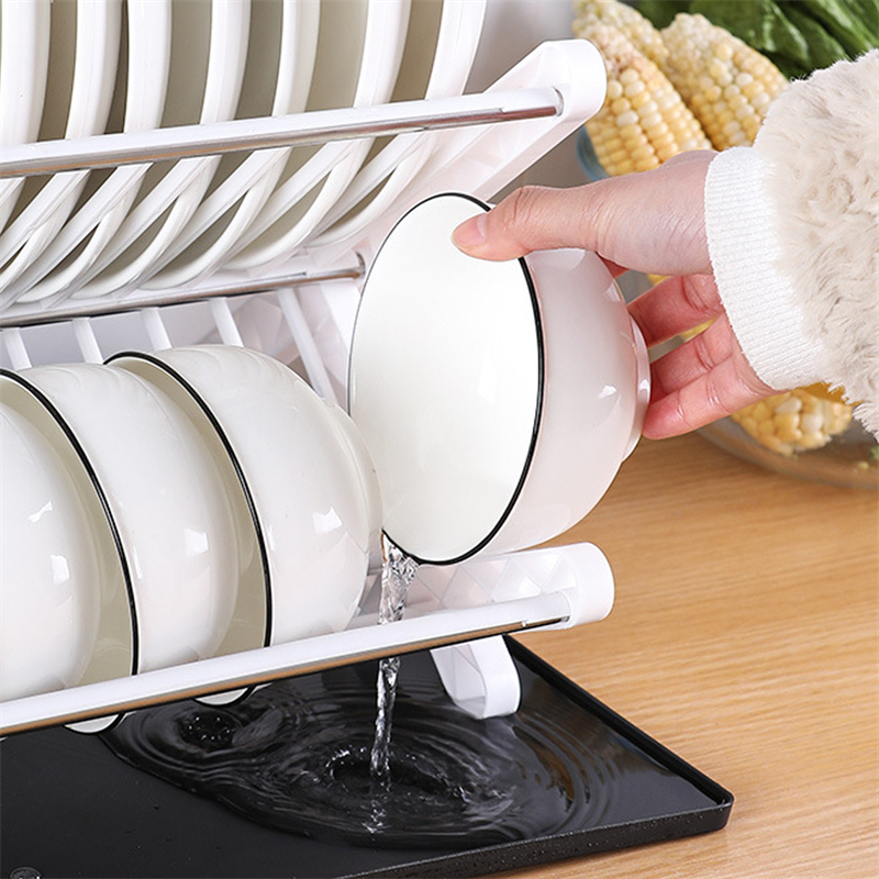Kitchen Organizer Dish Drying Rack Plates Shelf Plastic Holder Dish Rack Sink Draining Bowl Storage Stand Home Accessories