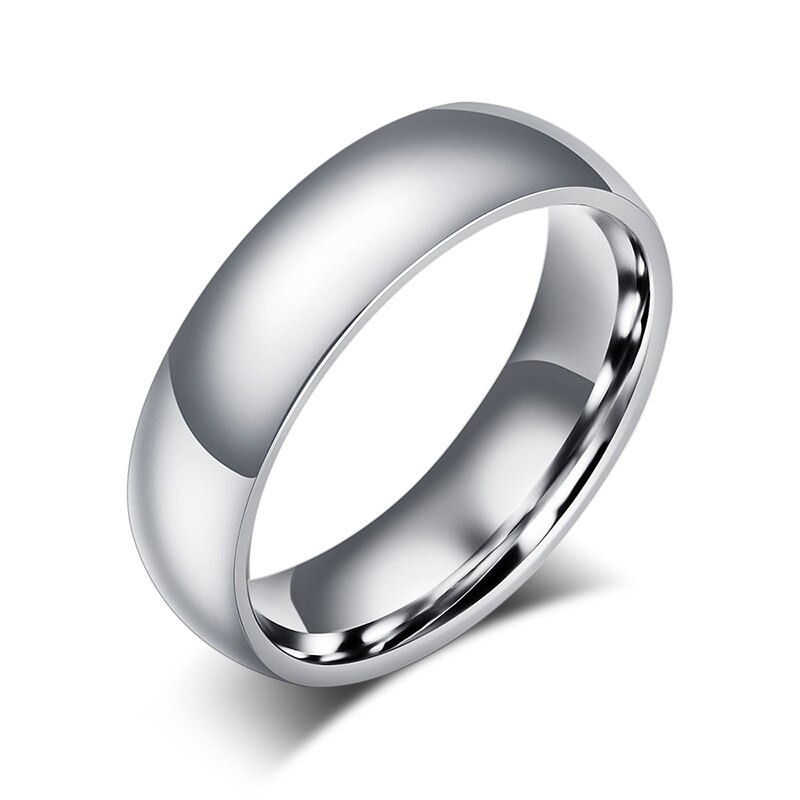 Modyle 6mm klassisk vielsesring til mænd kvinder guld sølv farve rustfrit stål forlovelsesring: 13 / 14010