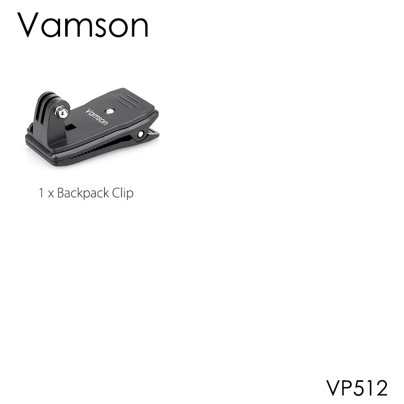 Vamson-accesorios para GoPro 10, 9 y 8, montaje de abrazadera con Clip para mochila, para Go Pro Hero 7, 6, 5, 4, Yi, 4K, SJCAM, EKEN Action Camera: VP512