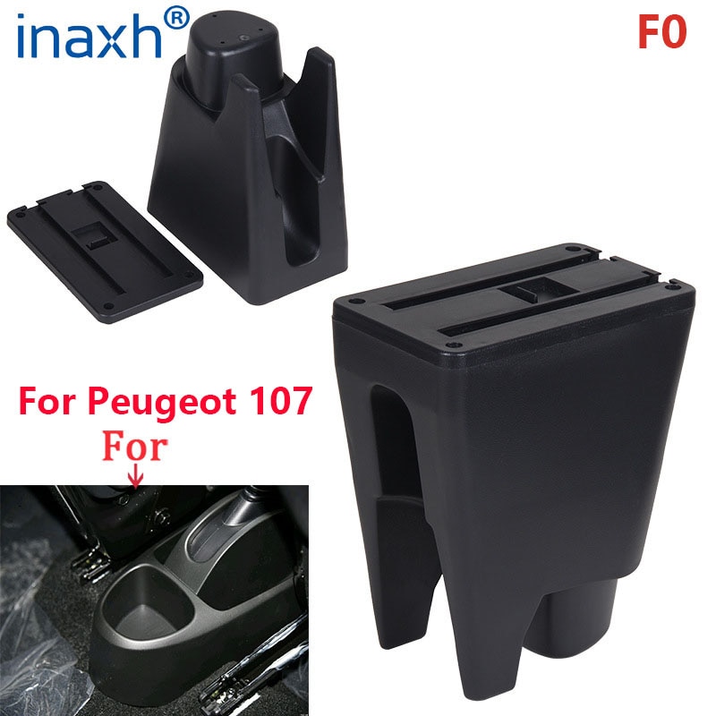 For Peugeot 107 Armrest Interior Parts special Retrofit parts Car Armrest Center Storage box USB LED Curved surface