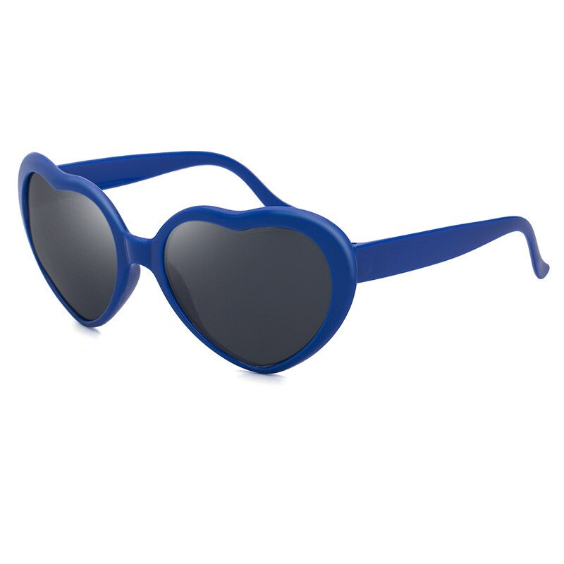 7Color At Night Diffraction Glasses Women Sunglasses Heart Shaped Effects Glasses Watch The Lights Change To Heart Shape: blue