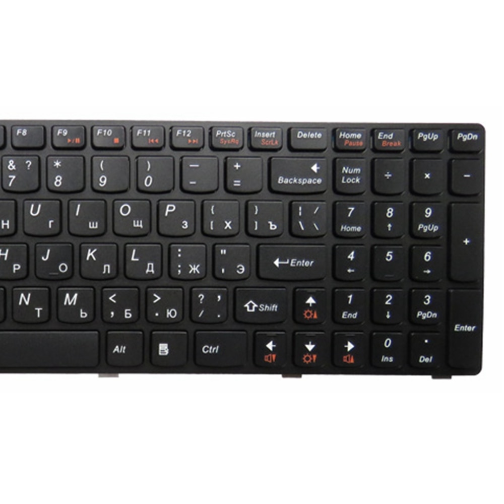 Gzeele ru laptop tastatur til lenovo  b590 v570 z570 z575 b570a b570g b575 b575a b580 25013347 med sort ramme ru