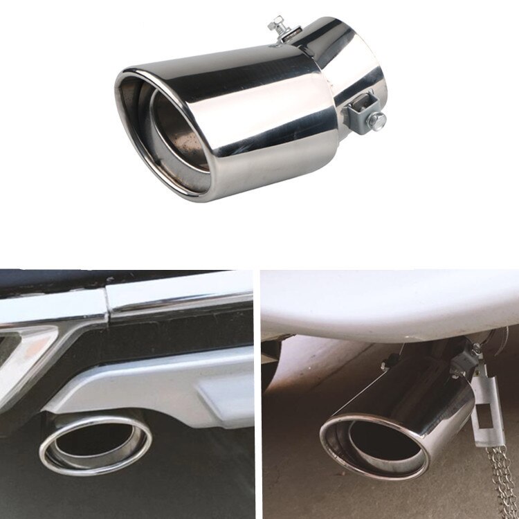 Car General Bright Silver Stainless Steel General Motors Tail Throat Exhaust Pipe Modified Silencer Curved car accessories