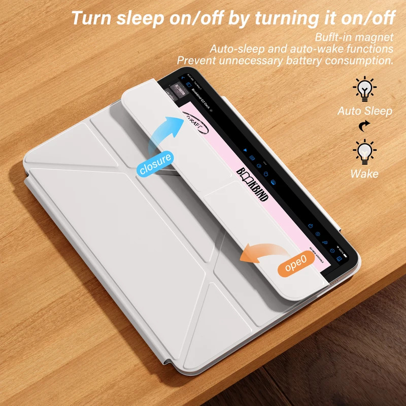 Magnetic for iPad Pro 11 13 inch, Pro 12.9 Air 11 Air4/5 10.9 With Magnetic Detachable Y-Shaped Folding Cover