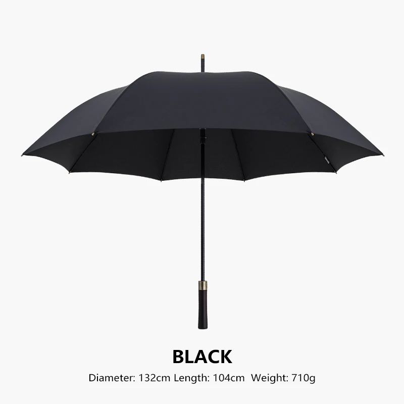 Parapluie de Golf, grand format, Long, 132cm, pour le travail, le Golf, le voyage, style Vintage: Black