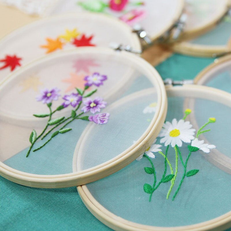 Embroidery Kit Stitch Kit Beginner Embroidery Hanging Pictures DIY Embroidery Flower Painting DIY Material Kits Mesh Hanging