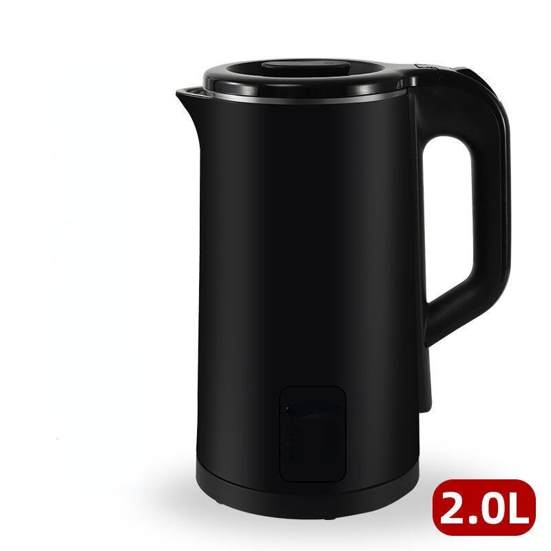 220V Waterkoker Automatische Power-Off Schakelaar Ketel Student Slaapzaal Grote Capaciteit Waterkoker Huishoudelijke Elektrische Waterkoker Waterkoker: Black 2.0L / VS
