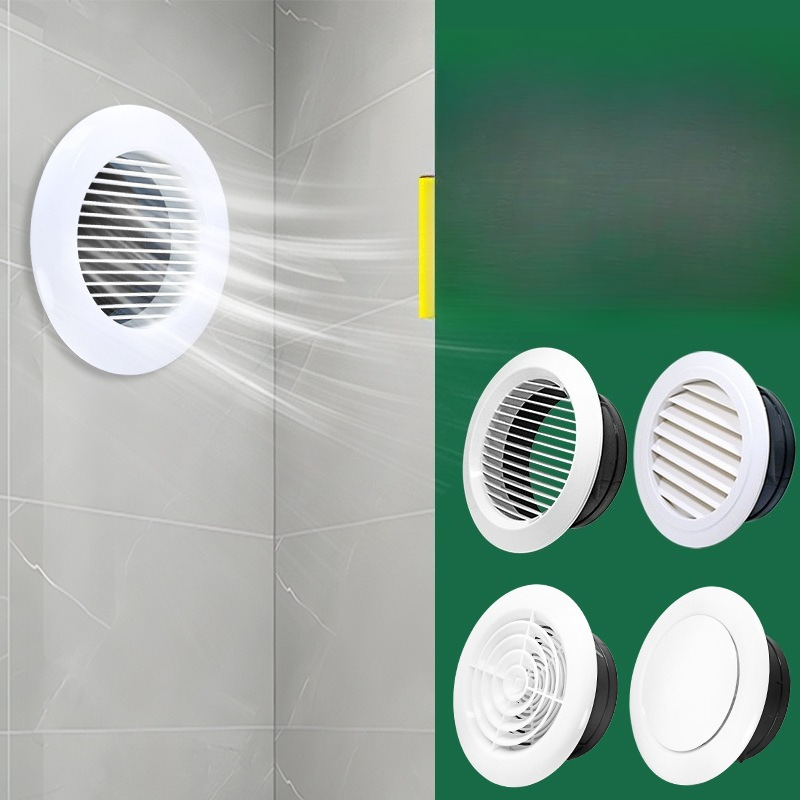 75/100mm Round Air Vent Exhaust Hood Valve Grille Diffuser Ducting Ventilation Cover Air Circulation Rotary ABS Adjustable