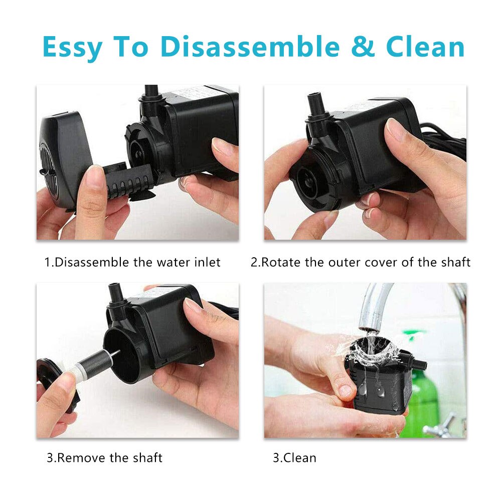Electric Water Pump Mini Water Pump With 12 LED Bulbs Waterscape Decoration Ilter Fish Pond Water Pump For Submersible Fountain