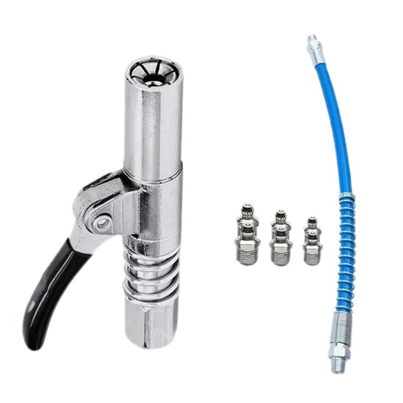 NPTI/8 10000PSI High Pressure Grease Nozzle Grease Coupler Grease Hose Heavy Duty Quick Release Grease Coupler Kit: Default Title