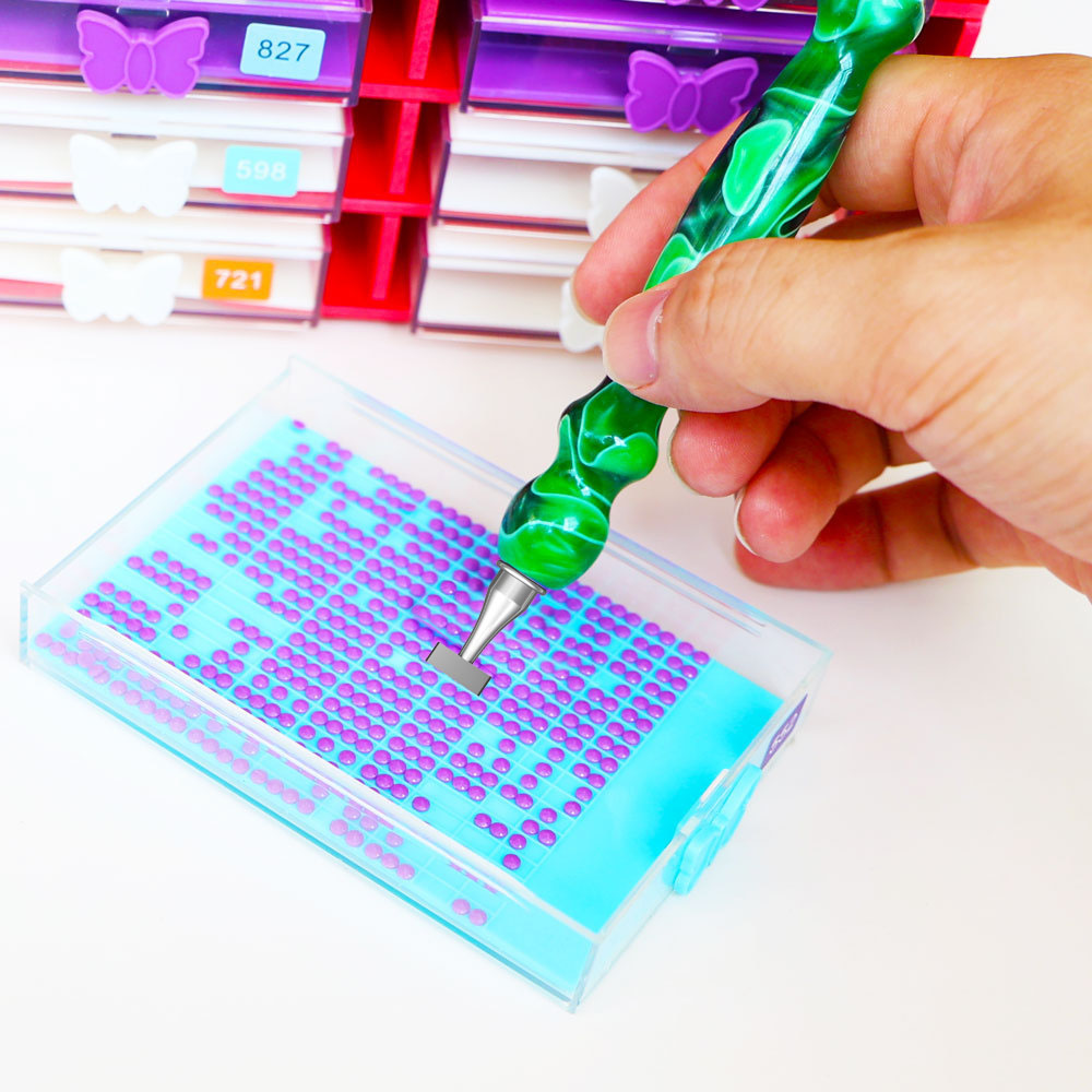 Kit de bolígrafo de punto con cuentas para pintura de diamante, ergonómico, con hilo delgado, acero inoxidable, cabezales de bolígrafo de Metal, accesorios de herramientas