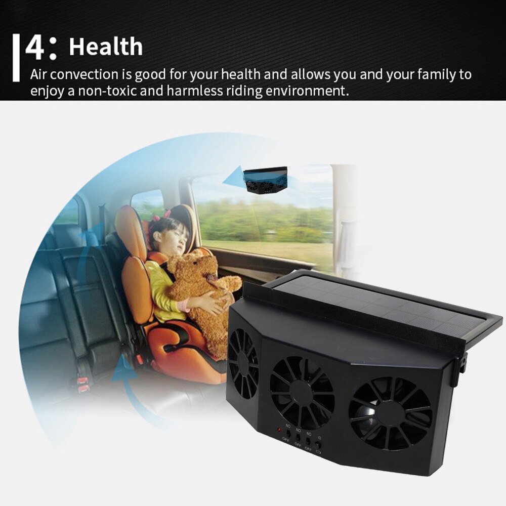 Universal Car High-power Solar Powered Exhaust Fan Car Cooler Auto Ventilation Fan Car Gills Cooler Car Accessories