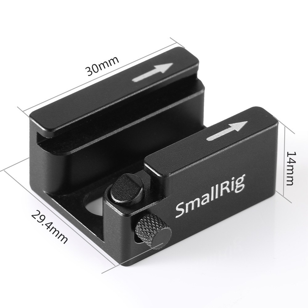 SmallRig Cold Shoe Mount Adapter with Anti-off Button For Camera Cage/Monitor/Handle/Plate With 1/4"-20 Threaded Holes-2260
