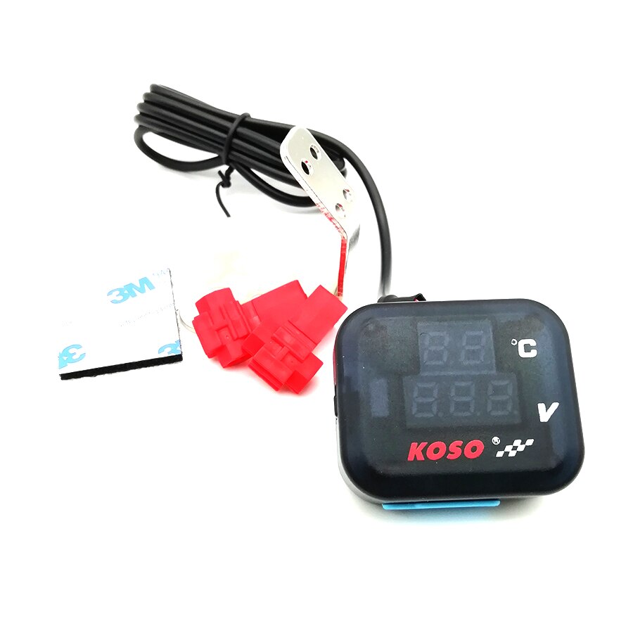 12V Motorrad Thermometer Wasser Temp Meter Voltmeter mit USB Hafen