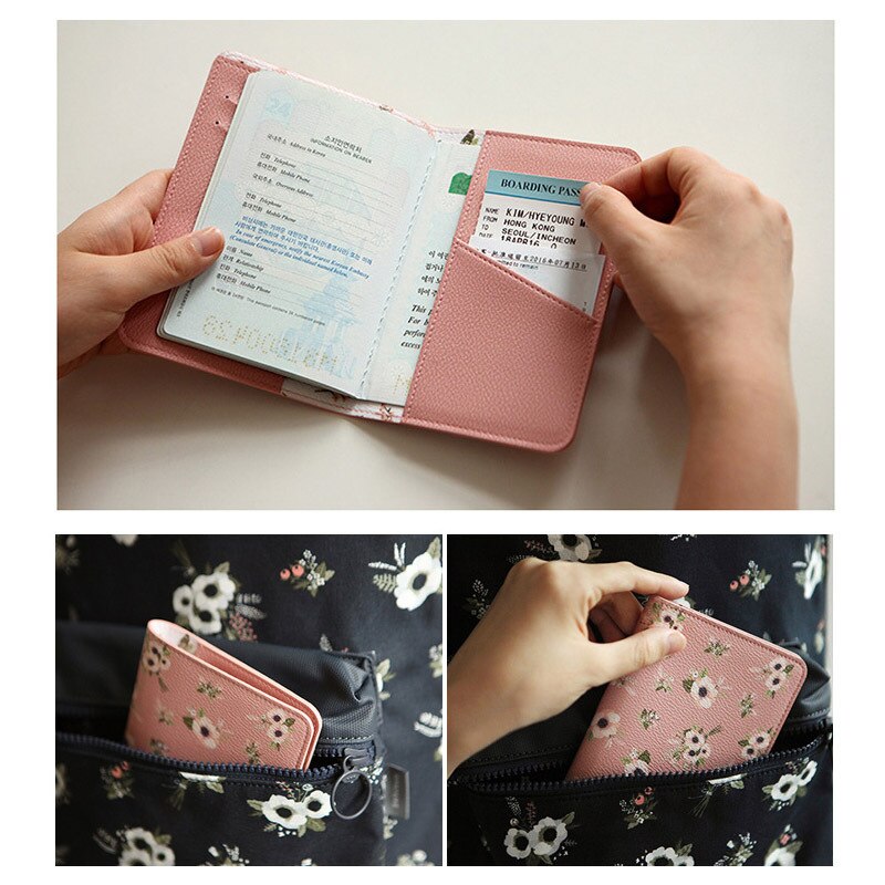 Fundas de pasaporte de flamenco para hombre y mujer, accesorios de viaje, , de cuero PU, bolso de tarjetas de identificación, organizador de negocios, Billeteras