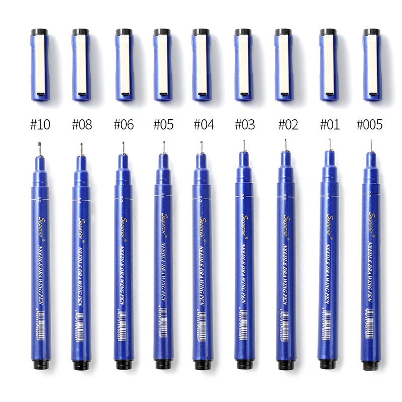 Micron Needle pen cartoon sketch strokes hand black Fine ink pen Brush pen Art Markers drawing Stationery Office Supplies