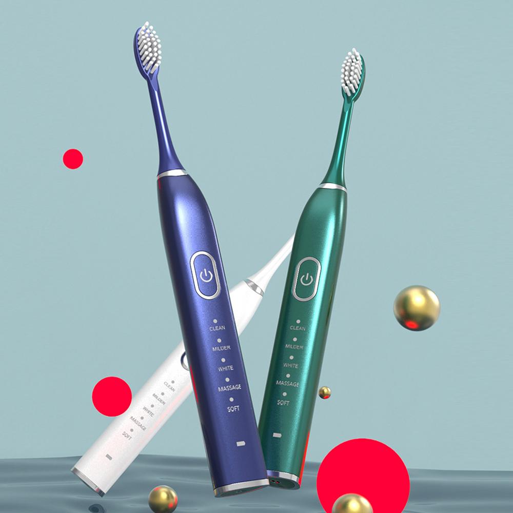 IPX7 Waterproof Tooth Automatic Ultrasonic Sonic Electric Toothbrush 5 Modes USB Rechargeable Electronic Teeth Whitening Brush