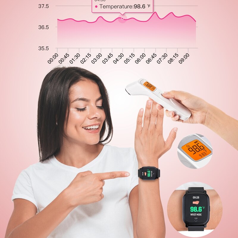 Carkira Smartwatch - Bluetooth 5.0 - Heart Rate & Blood Pressure Monitor - IP67 Waterproof - Fitness Tracker for Android & iOS