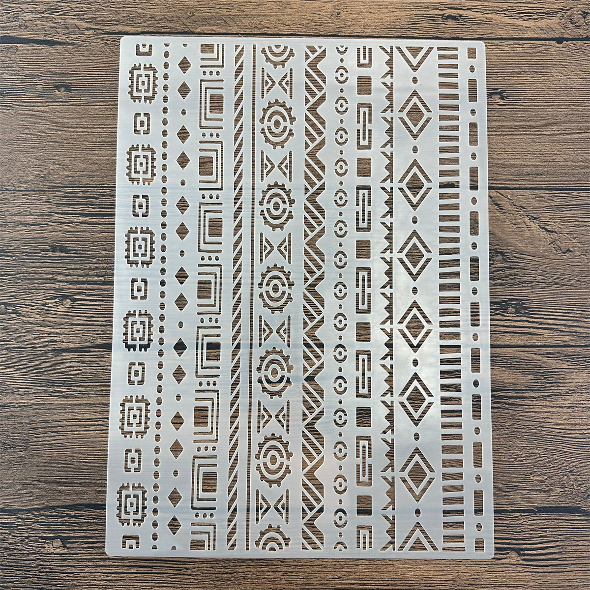 Plantillas de Mandala para manualidades, pintura de pared, álbum de recortes para colorear, álbum de relieve, papel decorativo, plantilla de tarjeta, pastel, A4, 29x21cm: Azul