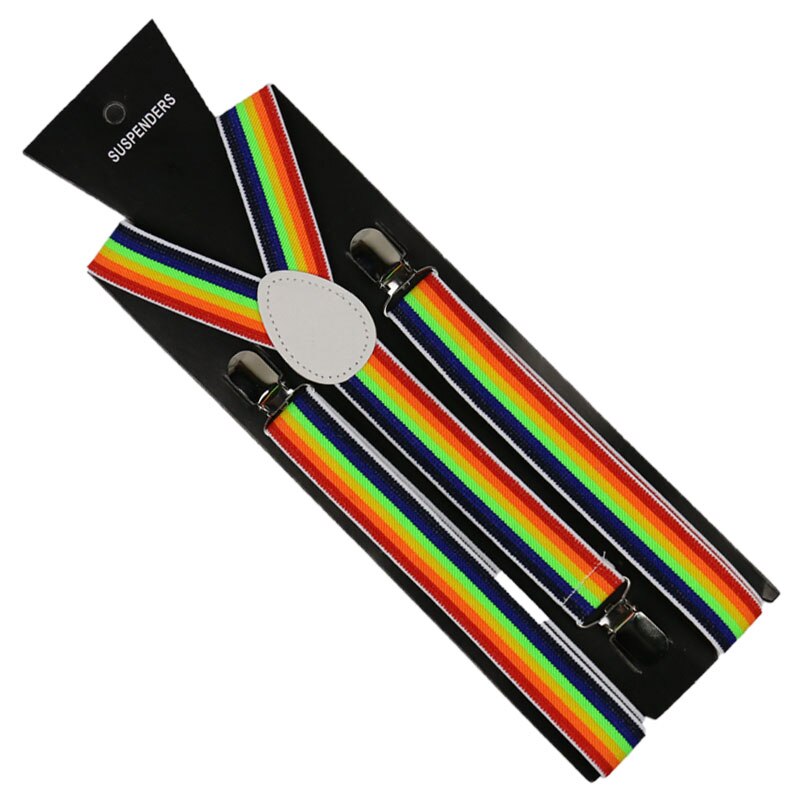 2.5cm brede justerbare y-ryg grøn gul rød jamaica flag stribede seler herre dame: 09