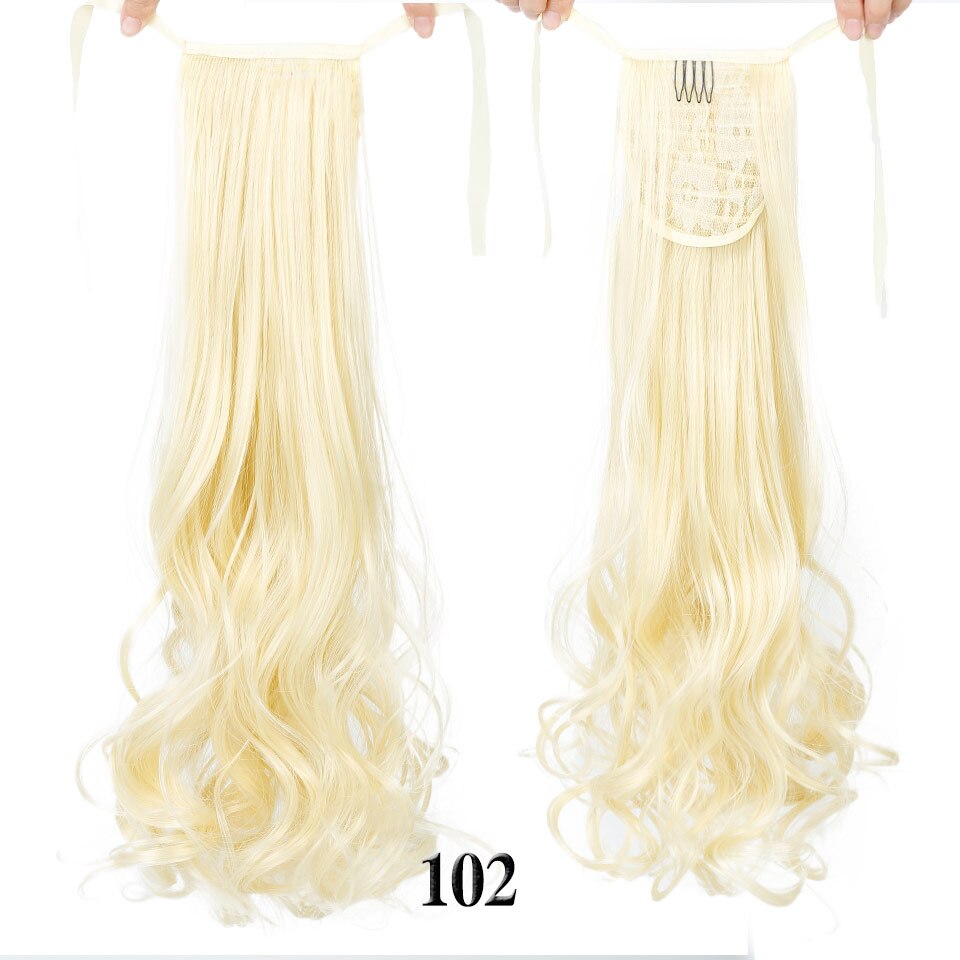 Difei krøllet stil hestehale frisurer frisurer kvinder lange bølgede syntetiske hestehale klips i hair extensions: 102 / 22 inches