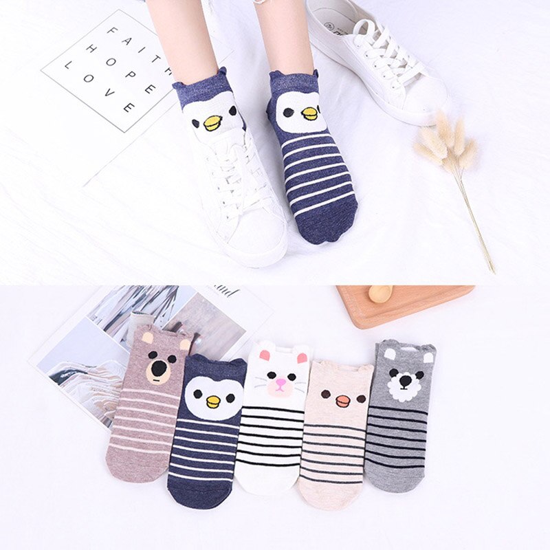 Cartoon Animal Print Children Kids Socks Girl Boy Socks Cute Cotton Short Socks Spring Autumn Soft Ankle Socks Sokken