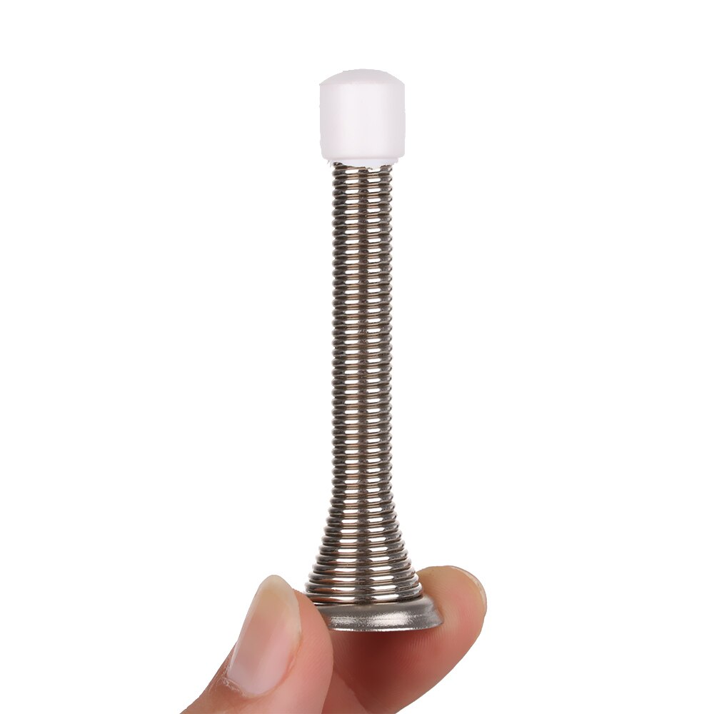 Brass Chrome Spring Door Stop Stops Stopper Buffer Protector Easy Mounted Metal Spring Door Hold Home Hardware