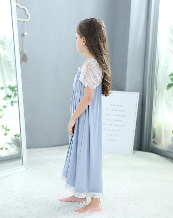 Summer Children&#39;s sleeveless Vest Nightdress Baby Girls Clothes Sleepshirts Vintage Nightgowns Lounge Kids Sleepwear Y825