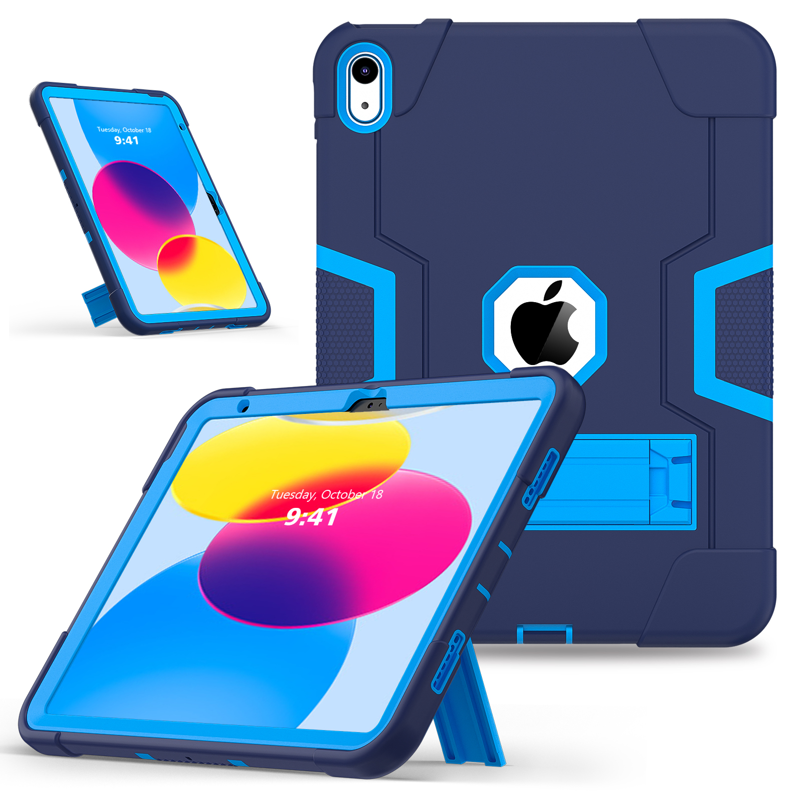 Kickstand Rugged Case Universal For iPad 11" (A16) 11th 10.9 10th A3355 A3356 A2757 A2777 A2696 3-Layers Protect Cover