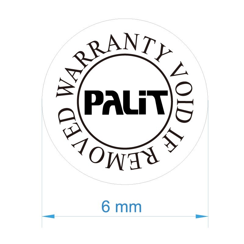 300 pcs of 6 mm PALIT WARRANTY VOID IF REMOVED Brittle Material Seal Stickers V48