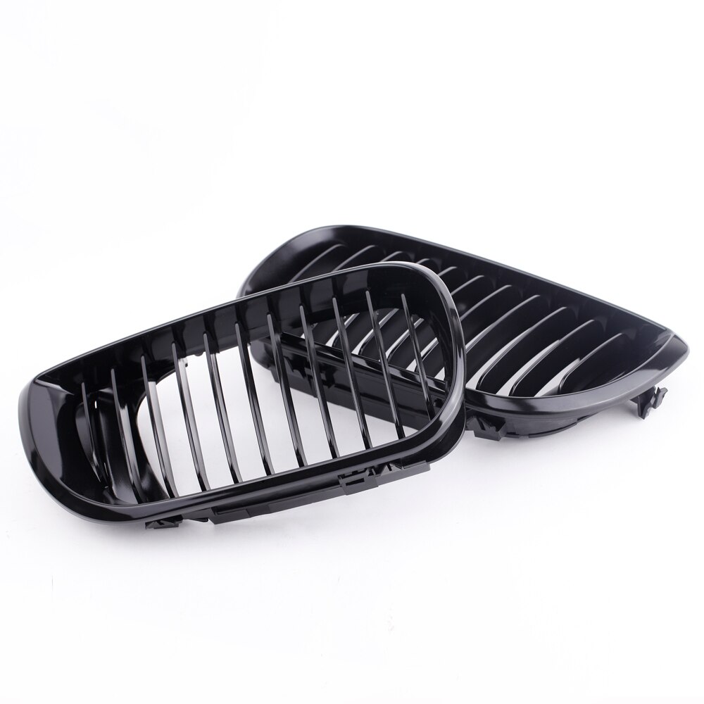 Accesorios de coche 2 uds parrilla delantera de coche brillo negro riñón Parrilla delantera para BMW E46 3 serie 4 puerta 2002-2005