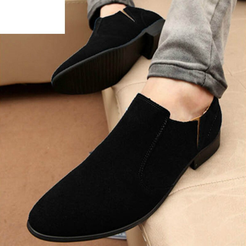 Qwedf britisk stil mænd sko åndbare mænd kjole sko slip on sort brun arbejdsformelle sko til mænd sy -25