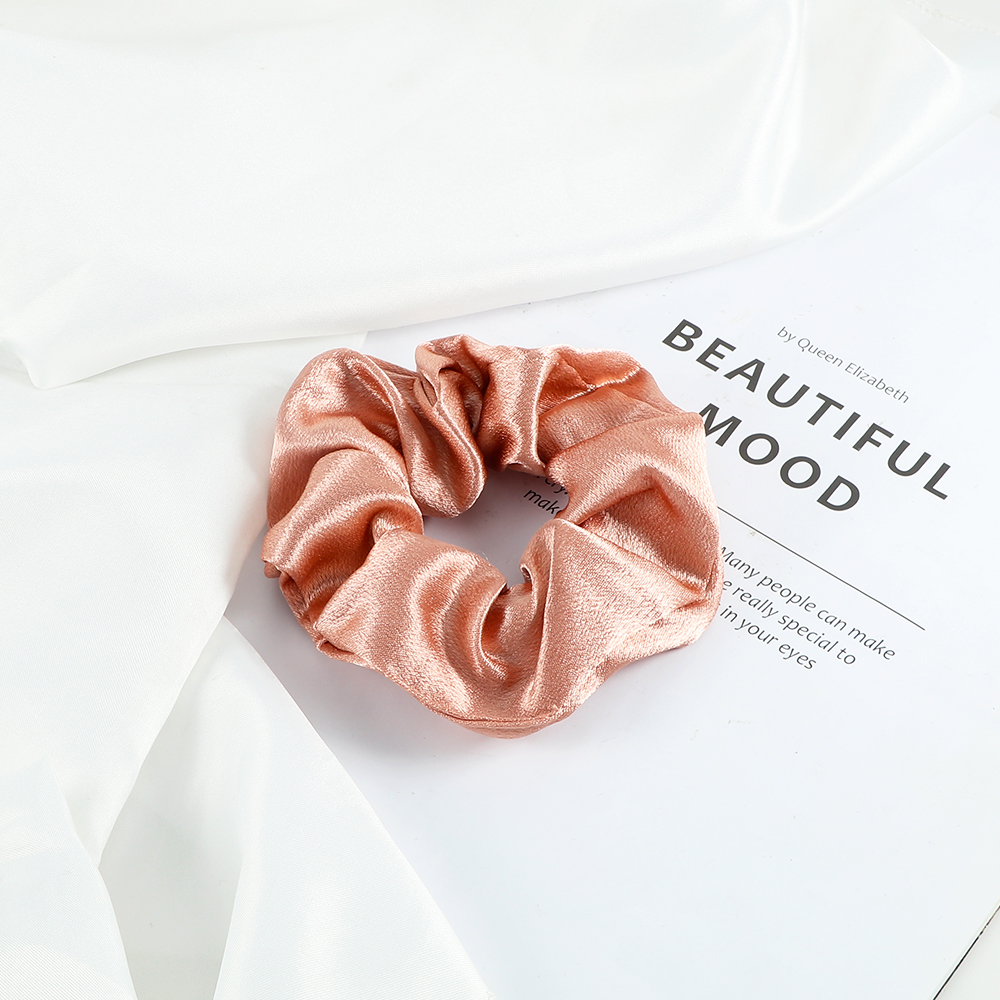 5 unids/lote Boo-tiful Scrunchies de satén de seda banda para el cabello de goma elástica grande coleta para mujer y niña accesorios para lazos para el cabello al por mayor