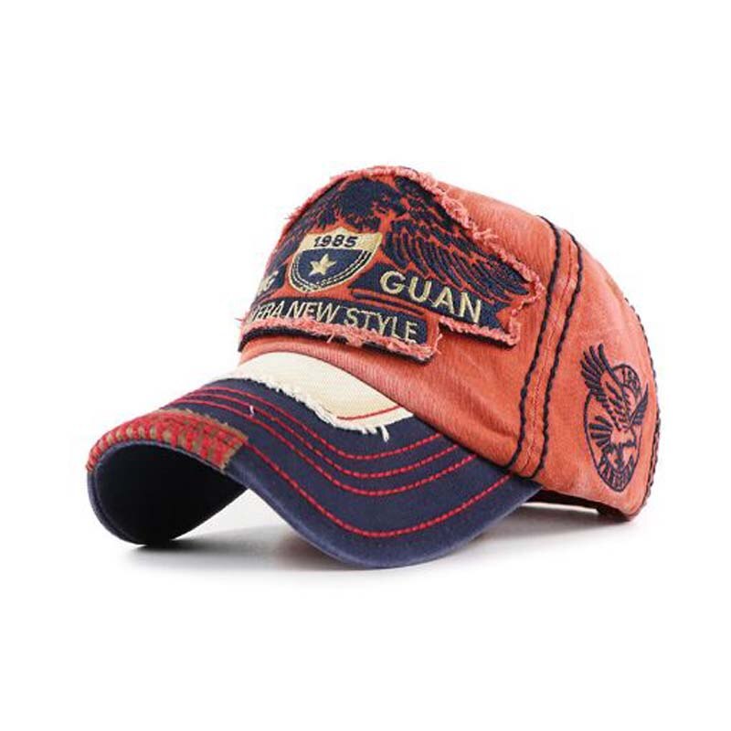 Gorras de béisbol con bordado de Europa América para padres e hijos, de algodón con gorras de béisbol Cierre trasero, sombreros para hombres y mujeres: Rojo / adult 58cm