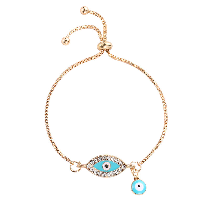 Neue Blau Bösen blick Armbinde Emaille Türkische Glück Auge Perlen Armbinde für Handgemachte Gold Ketten Glück Schmuck Frauen Schmuck pulseras: B