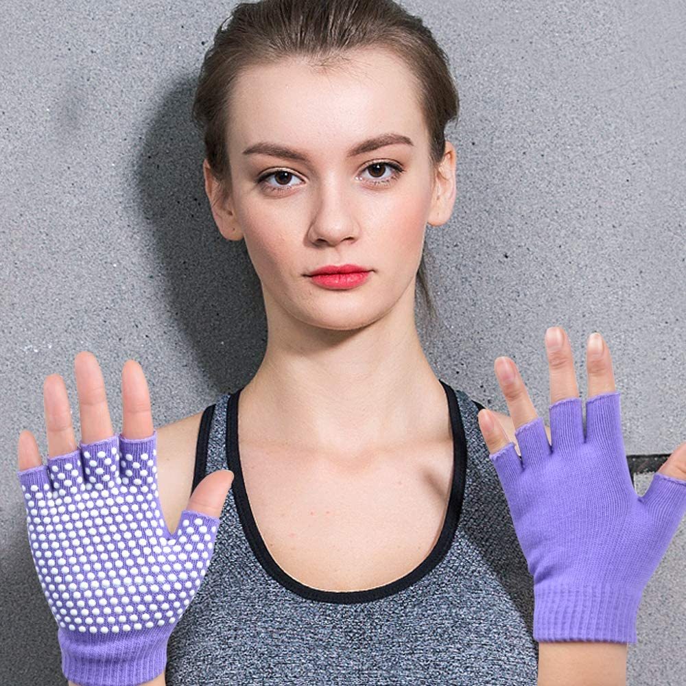 Yoga Pilates Handschoenen Antislip Grip Met Siliconen Vingerloze Voor Training En Workouts