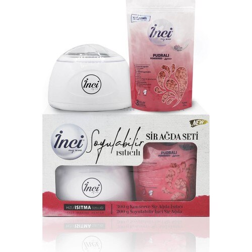 Kit d&#39;épilation à la cire perlée, chauffage dépilatoire pratique + 200 g de poudre de perles, corps, soins, haricots, 5 autocollants en bois