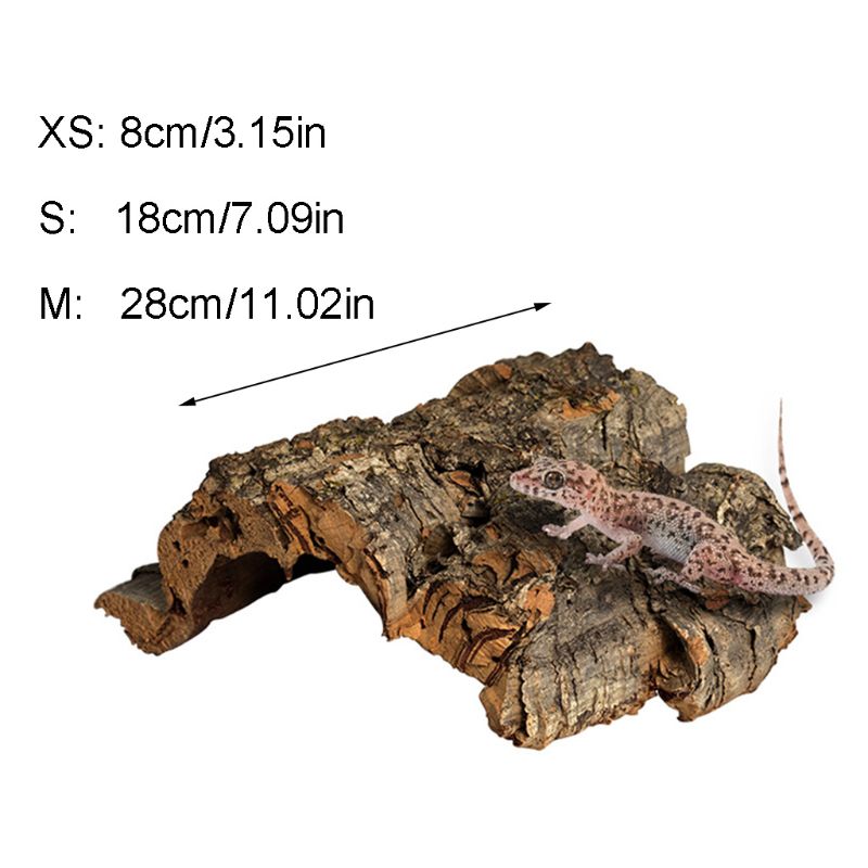 Reptile Climbing Cork Bark Natural Wood Habitat Lizard Spider Pet Hiding Place