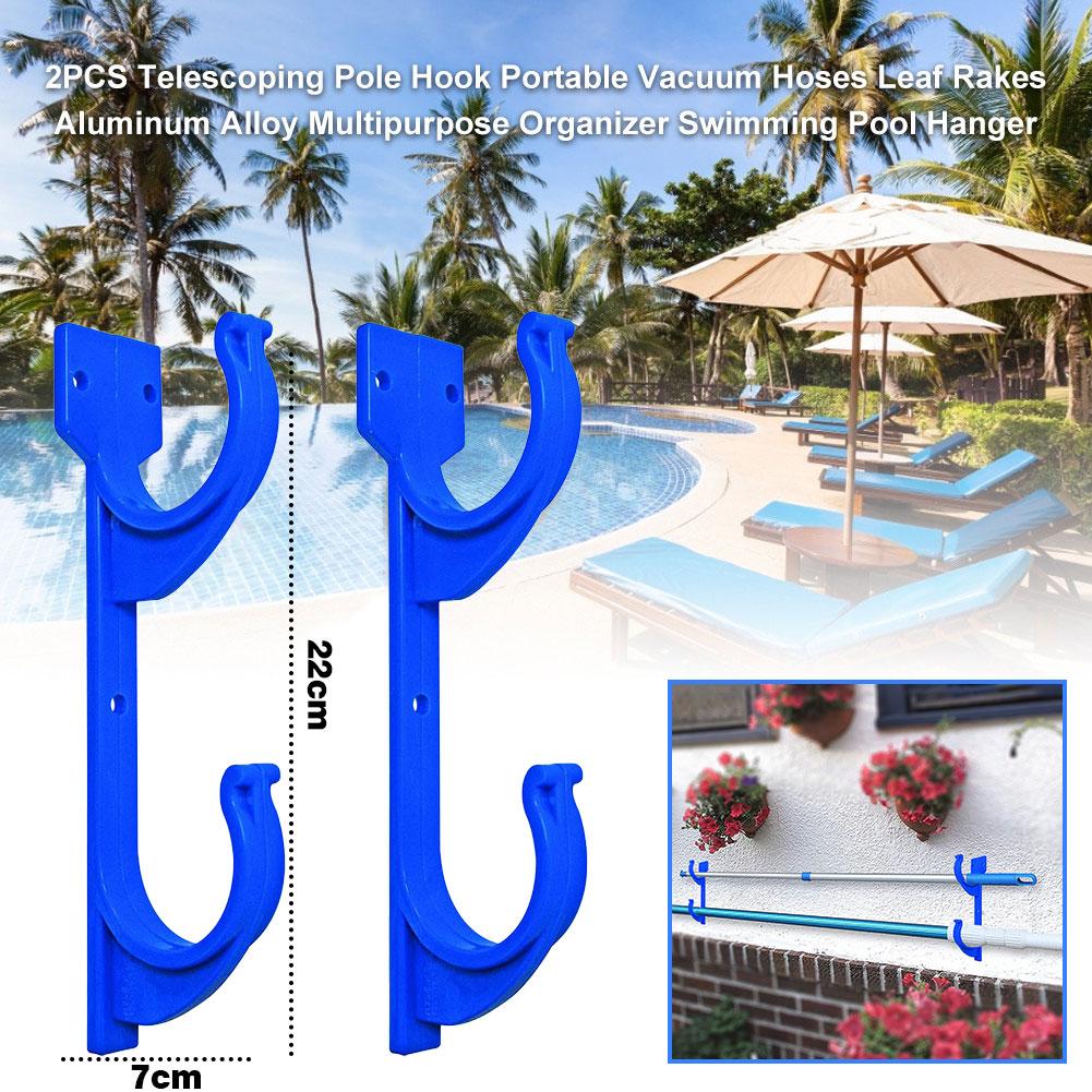 Juego de perchas de plástico para piscina, ganchos multiusos duraderos de para rastrillos de hojas, espumaderas, mangueras de vacío