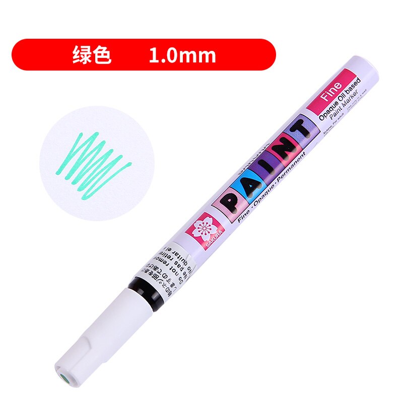1 pçs sakura cherry blossom marcador caneta pintura vermelha preto azul toque pintura mão-pintado assinatura oleosa linha gancho caneta: green