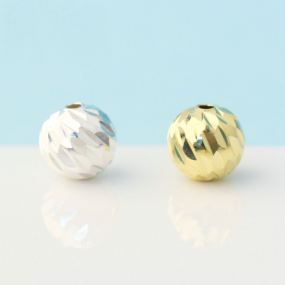 925 Sterling Argento Poliedrico Branelli Rotondi Del Distanziatore Perline per Collana Del Braccialetto Diy Branelli Allentati Gioielleria Raffinata Che Fanno