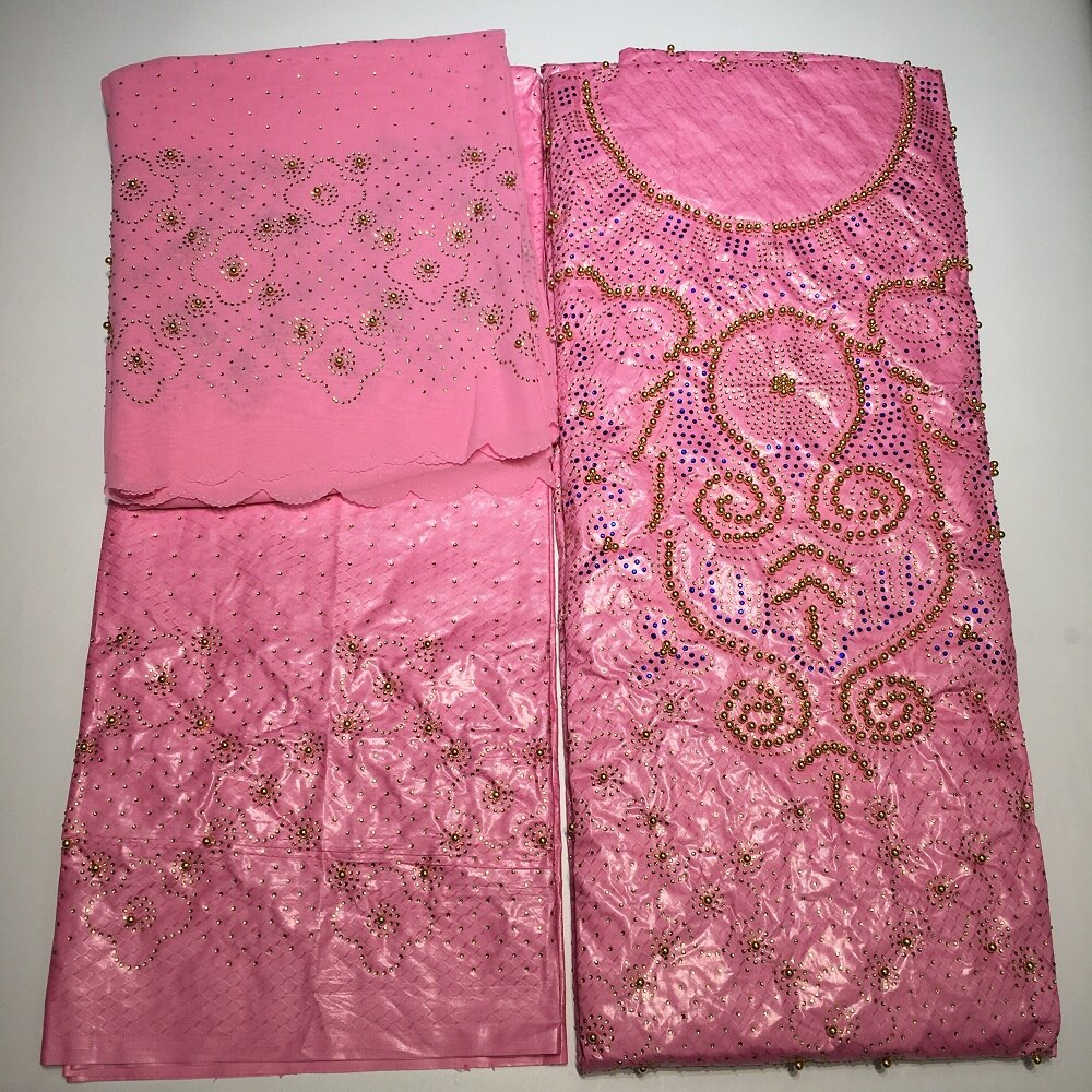 bazin riche getzner african fabric with rhinestones & beads latest top 3 in 1 basin tissu africain brocade fabric for dress