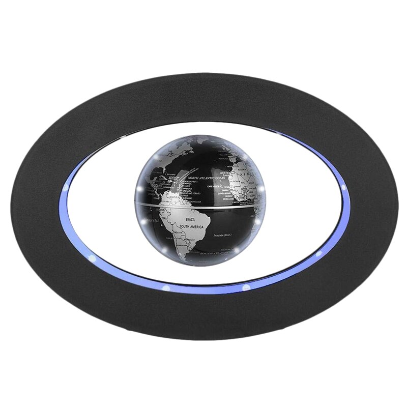 Globo magnético con marco ovalado para niños, globo de levitación magnética con mapa del mundo, Led, inglés, azul: UK Plug