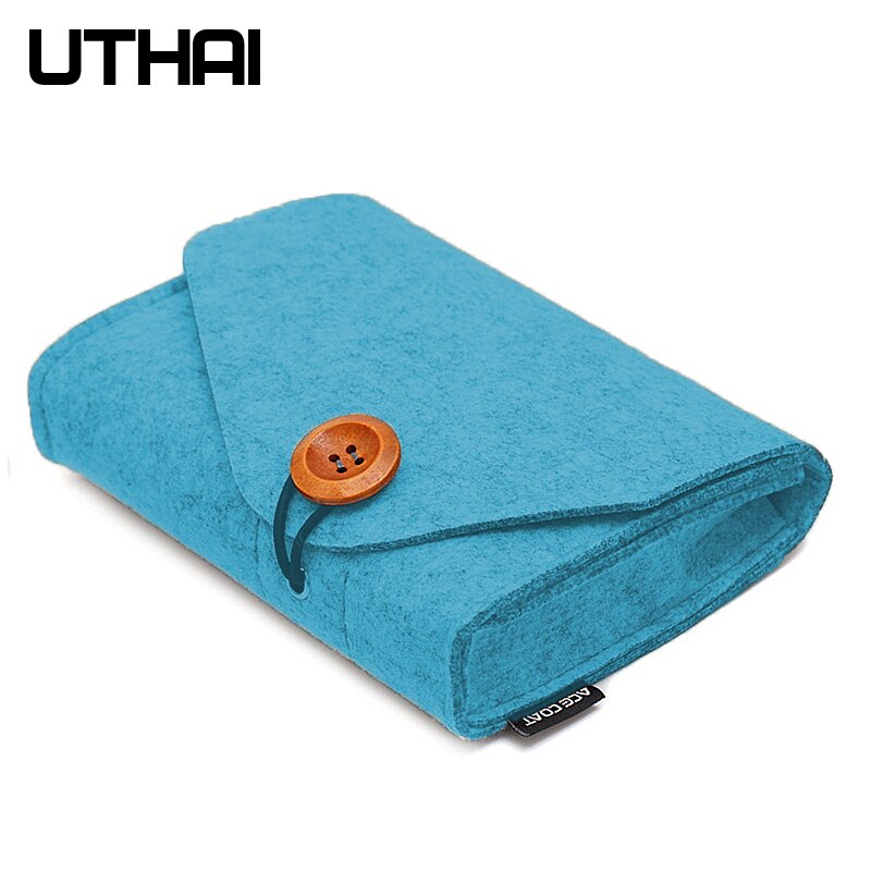 UTHAI T29 Portable 2.5&#39;HDD Case Storage Bag For Macbook Charger Mouse Mobile Power Bank Earphone Digital Accessories Protect Bag: T29-Blue