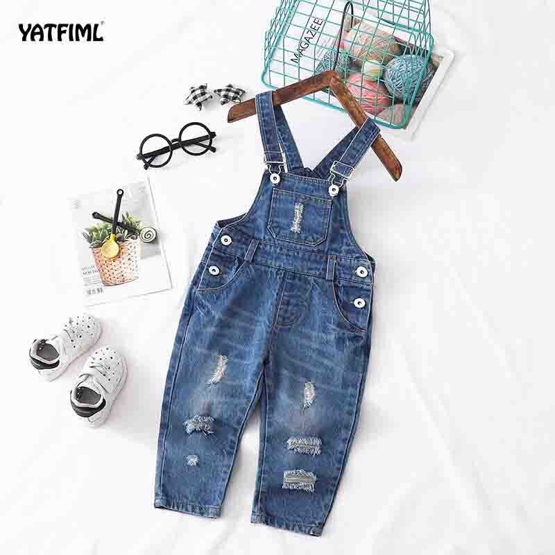 YATFIML Herfst Jongens Denim Broek Baby Denim Overalls Jumpsuits Voor Peuter Zuigeling Kinderen Bib Broek Kinderen Kleding Longs Jeans: DARK BLUE / 24M