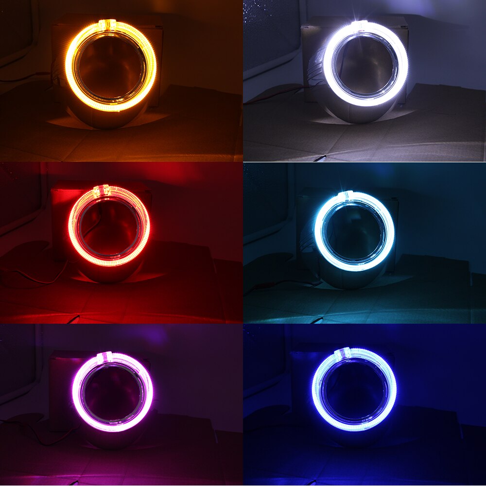Taochis 3.0 tommer bi-xenon stor s-max shroud angel eyes led billykter rød hvit blå for bi xenon bi led projektorlinse