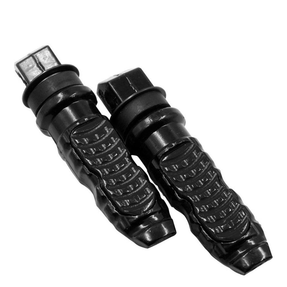 Reposapiés Universal de aluminio para motocicleta, pedales traseros para moto, modificación de Pedal, 2 unids/set por juego: Negro